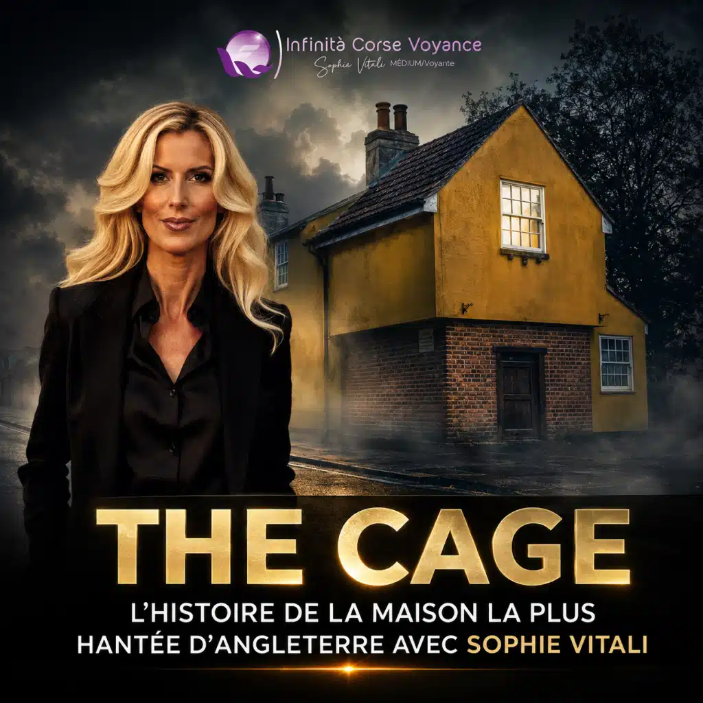 Sophie Vitali devant The Cage, ancienne prison de St Osyth réputée maison la plus hantée d’Angleterre