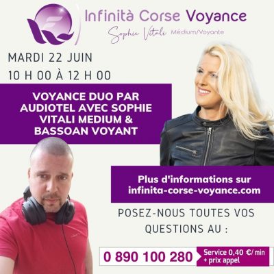 Voyance par audiotel en DUO avec Sophie Vitali médium et Bassoan voyant