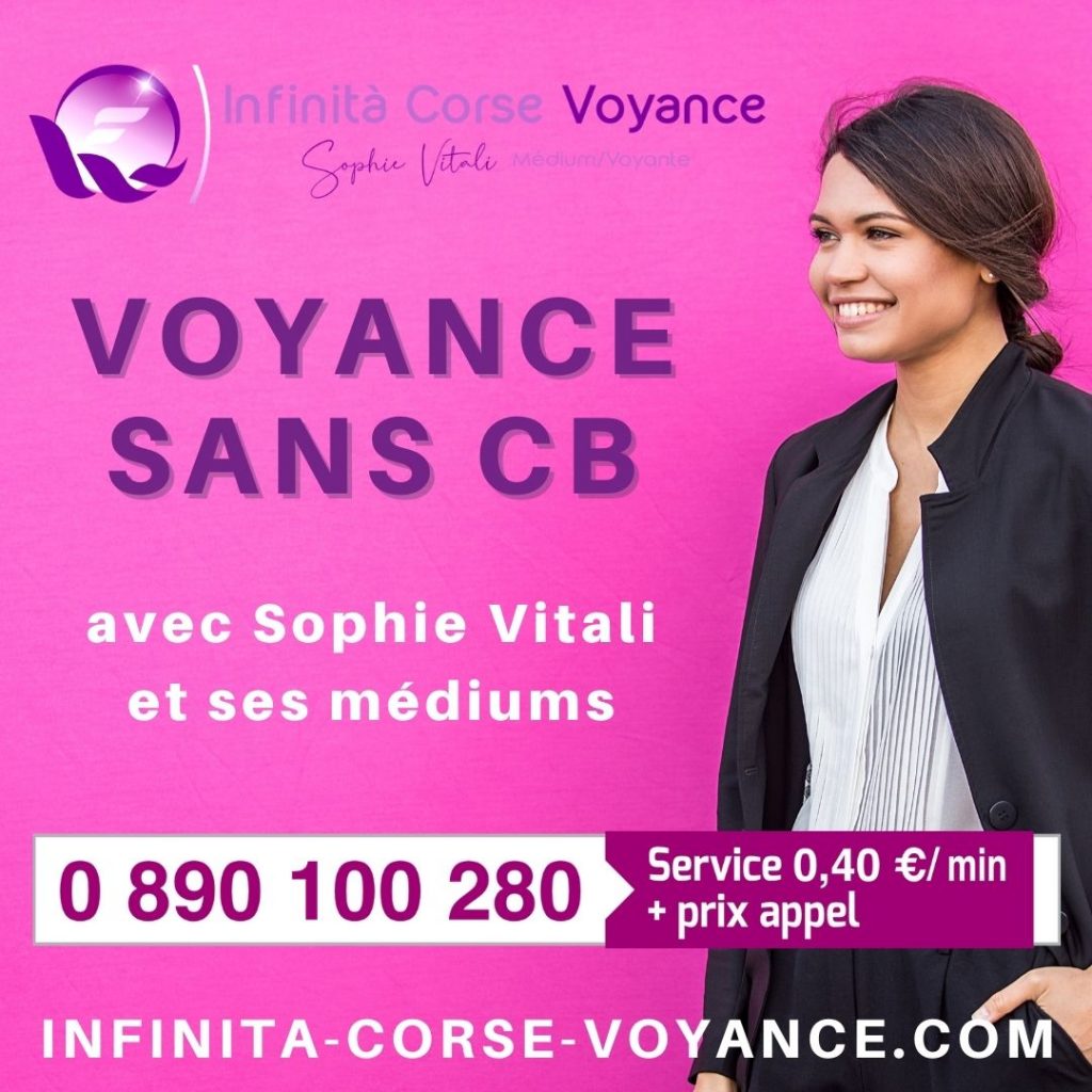 Voyance sentimentale sans CB ou par audiotel à seulement 0.40 e la minute au : 0890 100 280 avec Sophie Vitali médium et voyante reconnue par la presse.