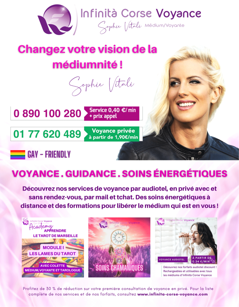 Consultation de voyance en ligne fiable et de qualité par audiotel, en privé, chat, sms et mail avec les meilleurs voyants sélectionnés par la célèbre médium Sophie Vitali