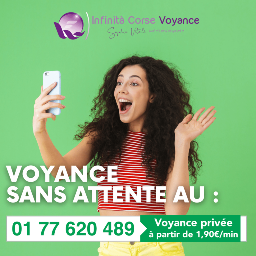 Voyance spirituelle pas chère par téléphone avec CB créée par la célèbre médium et auteure Sophie Vitali. Depuis ce service de consultation en ligne, vous bénéficiez d'une voyance privée de qualité ! Pour cela, chaque professionnel des arts divinatoires est accessible en salon privé avec paiement par carte bancaire. L'avantage notable de cette offre de divination sans attente/immédiate est la confidentialité des prédictions sur votre avenir. Notre cabinet de consultation en privé est accessible 24h/24 et 7/7 avec différents services et tarifs adaptés à tous les budgets ! Ainsi, vous pourrez choisir notre offre de forfaits voyance privée discount et bénéficiez de minutes de voyance gratuite ! Pour consulter un véritable médium, voyant, numérologue ou astrologue qualifié, composez le : 0177 620 489 à partir de 1.90 € la minute !