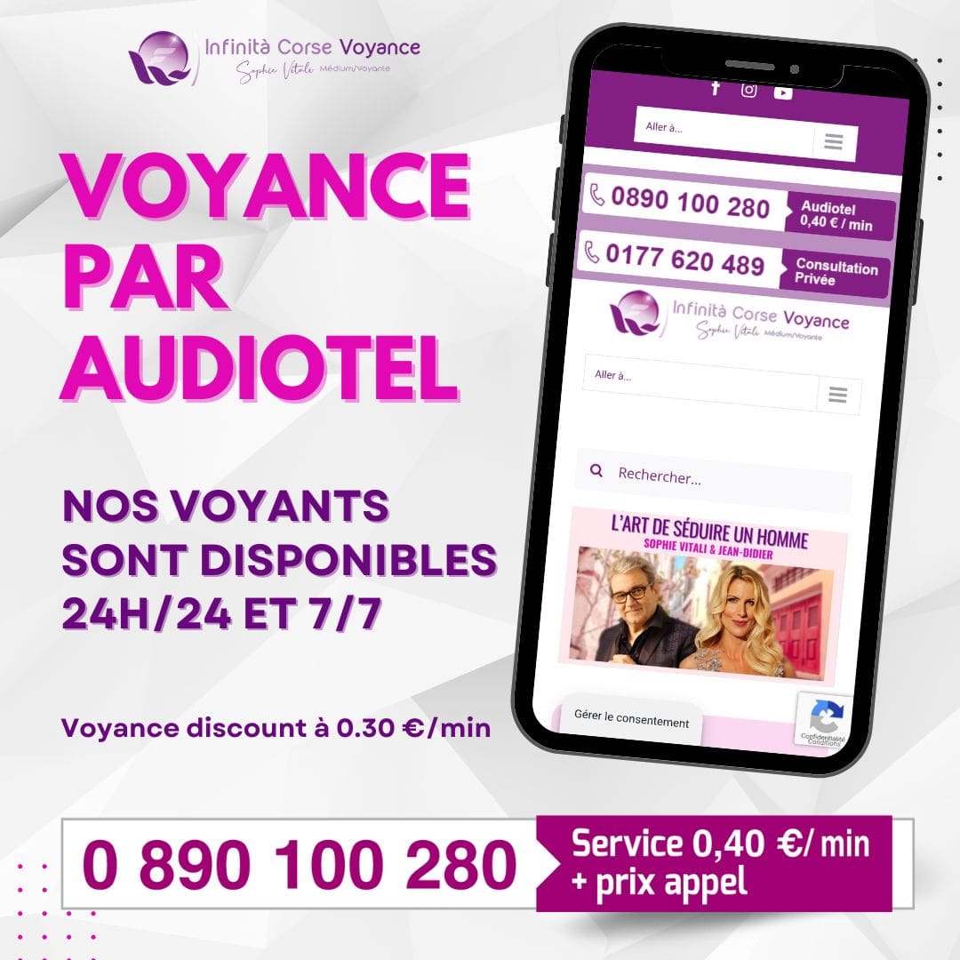 Voyance par audiotel à 0.30 € la minute avec Sophie Vitali célèbre médium/voyante corse de renom et son équipe de voyants - Consultation de voyance sans CB (carte bancaire) sérieuse/fiable et de qualité