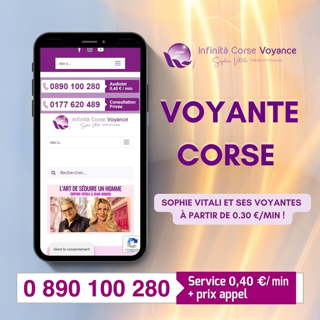 Voyante corse par audiotel à 0.30 € la minute - Consultation de voyance par téléphone sans carte bancaire à Ajaccio, Bastia, Corte et partout en Corse (Corsica) avec la célèbre médium Sophie Vitali