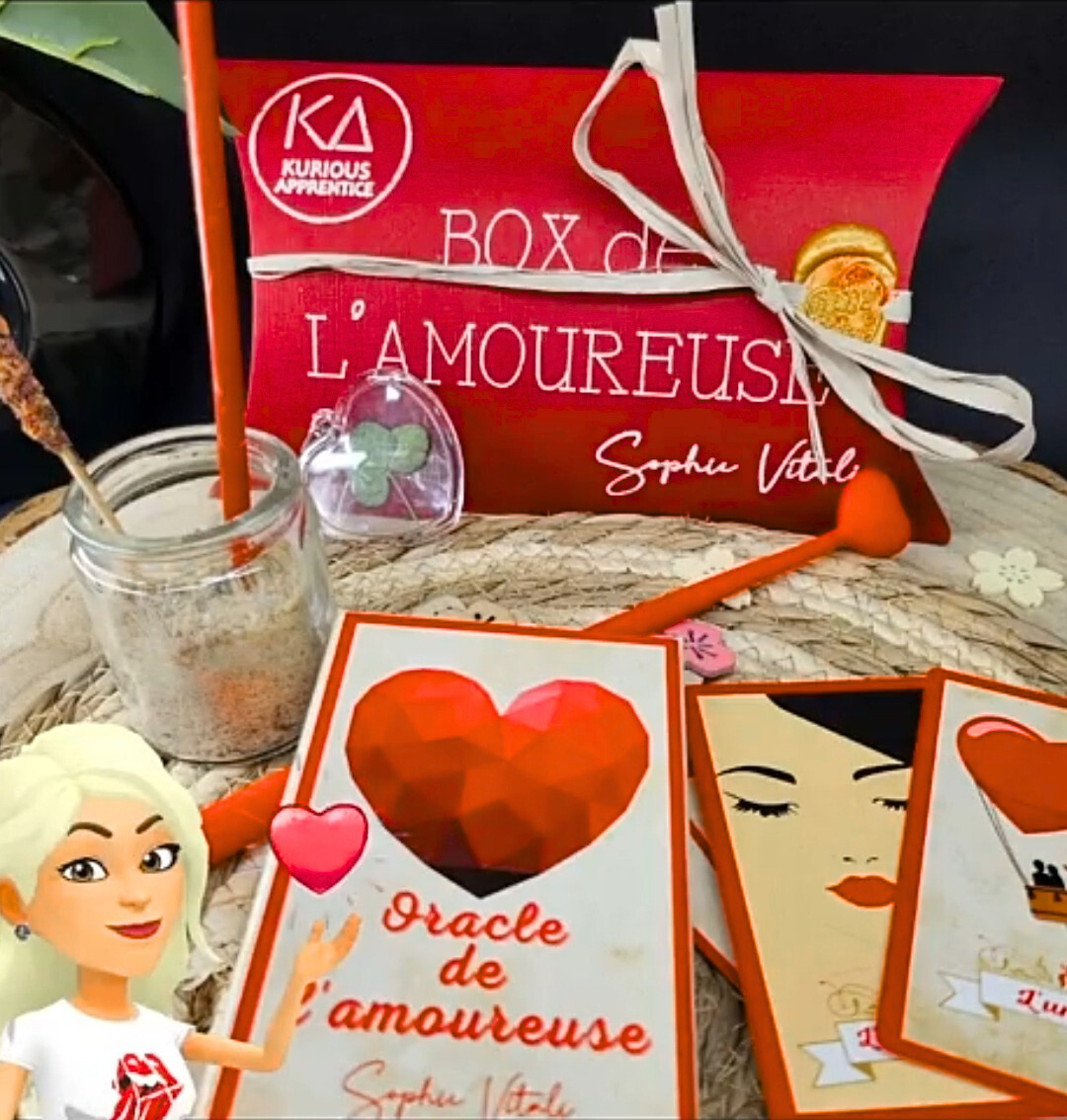 Box Saint-Valentin de l'amoureuse de Sophie Vitali en exclusivité chez Kurious Apprentice la boutique ésotérique en ligne sérieuse et pas cher 