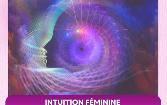 Illustration abstraite d’une spirale lumineuse violette évoquant l’intuition féminine, la perception subtile et la connexion énergétique à l’invisible