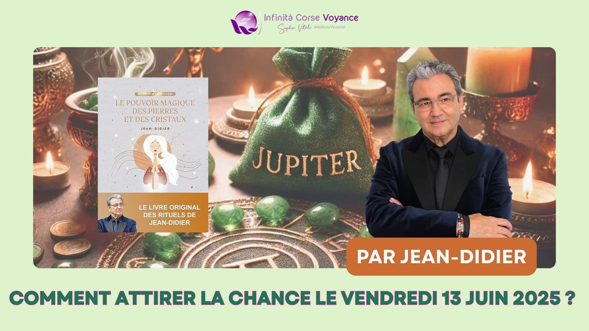 Jean-Didier présente ses rituels de chance avec les pierres et l'énergie de Jupiter pour le vendredi 13 juin 2025