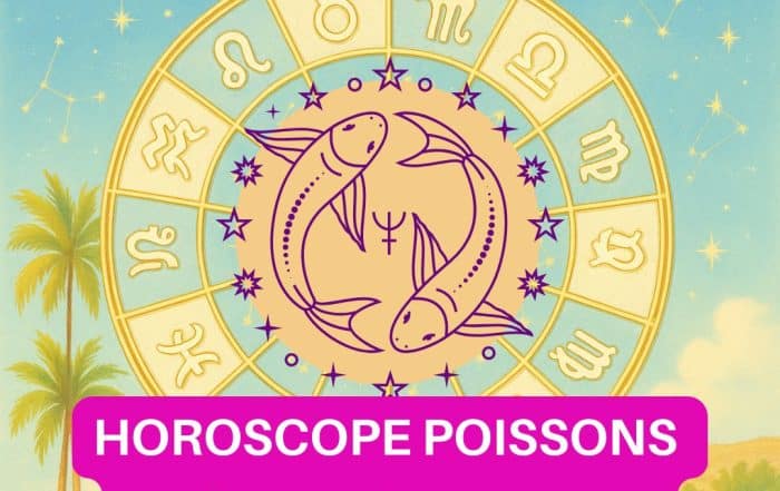 Visuel astrologique du signe Poissons illustrant l’horoscope août 2025 gratuit et complet de Sophie Vitali
