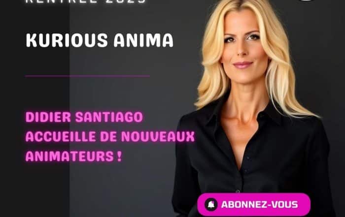 Portrait de Sophie Vitali avec le texte : Rentrée 2025 - Kurious Anima - Didier Santiago accueille de nouveaux animateurs - bouton Abonnez-vous - logo YouTube