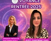 Affiche promotionnelle de l’émission Voyance Rentrée 2025 présentée par Sophie Vitali avec Sandrine Dias, organisée par Kurious Anima