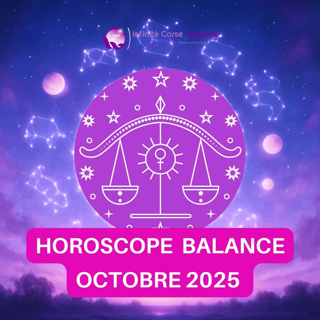 Visuel astrologique pour l’horoscope Balance octobre 2025 – prévisions gratuites et détaillées par décan, publié sur le blog d’astrologie Sophie Vitali