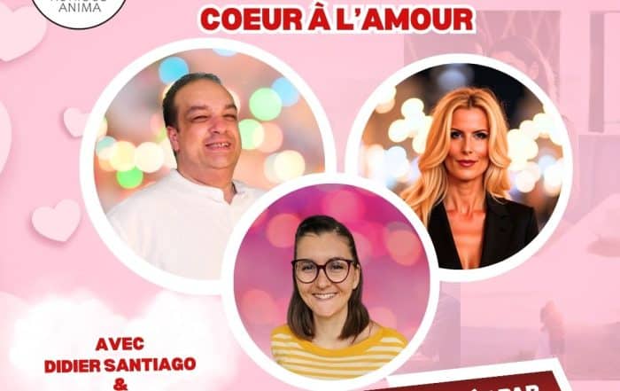 Visuel de l’émission “Aimer après la mort : comment rouvrir son cœur à l’amour” avec Didier Santiago, Sophie Vitali et Kristel sur la chaîne Kurious Anima.