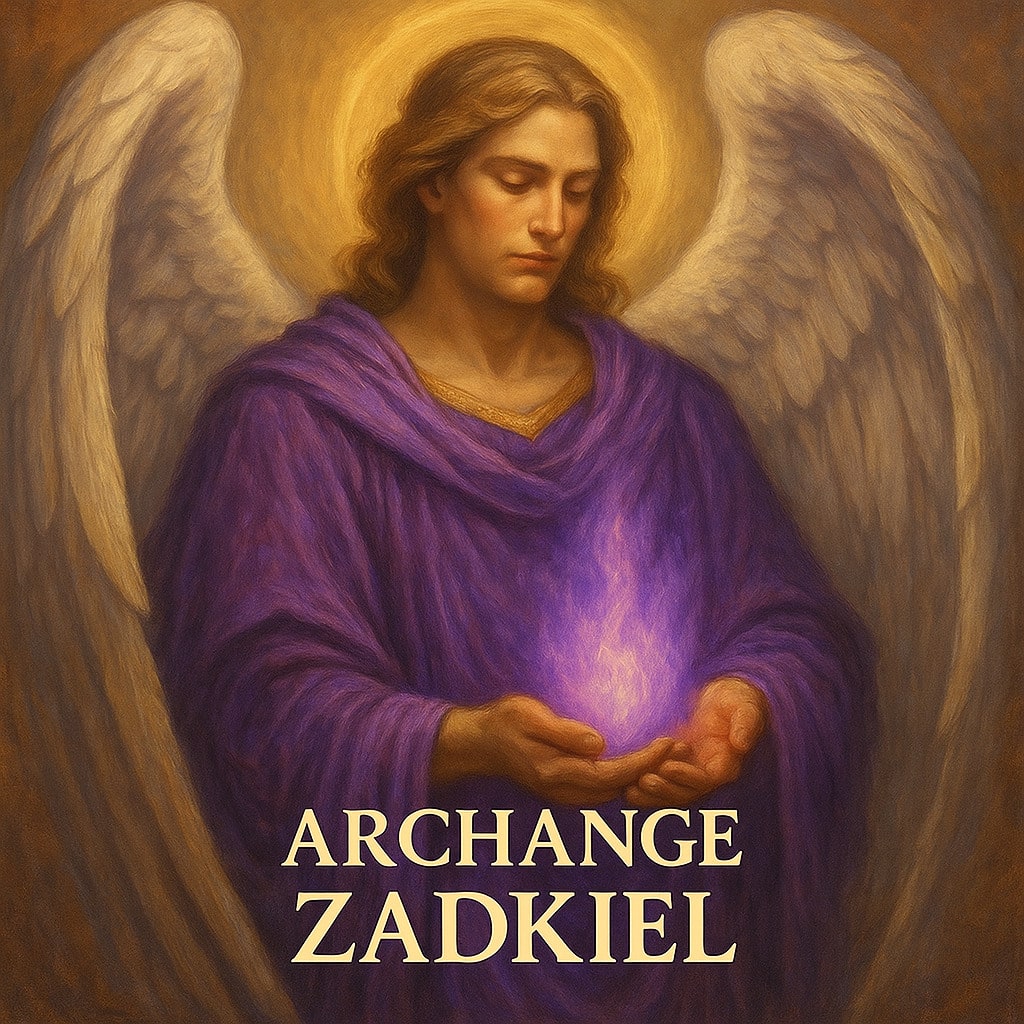 Illustration lumineuse de l’archange Jophiel dans une aura dorée, symbolisant la beauté divine