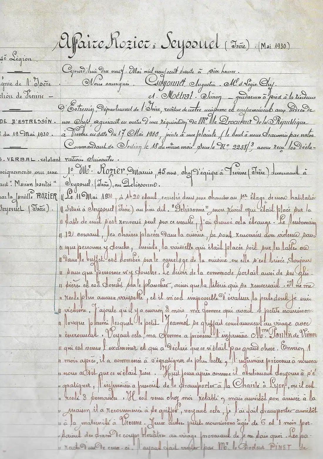 Lettre officielle d’Émile Tizané demandant l’autorisation de publier ses travaux sur des phénomènes inexpliqués (1937) Lettre manuscrite officielle rédigée par le capitaine de gendarmerie Émile Tizané en 1937, relative à la publication de travaux sur des phénomènes inexpliqués