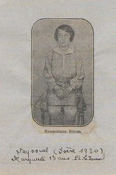 Portrait photographique de Marguerite Rozier à Seyssuel en Isère en 1930, figure centrale de l’affaire de la maison hantée