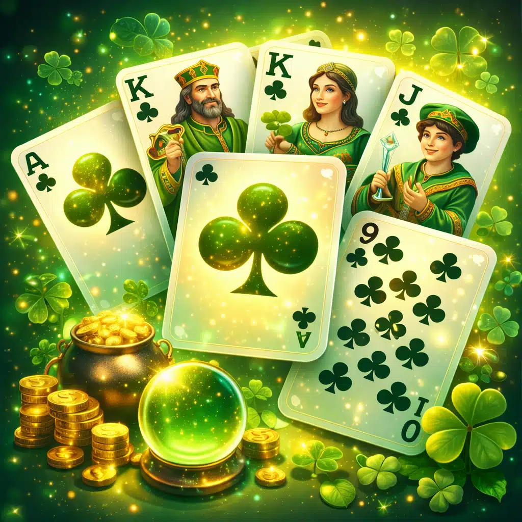 Cartes de trèfle du jeu de 32 cartes en cartomancie : signification des opportunités et des soutiens