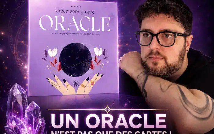 Marc Neu avec son livre Créer son propre oracle, guide pour concevoir un oracle divinatoire