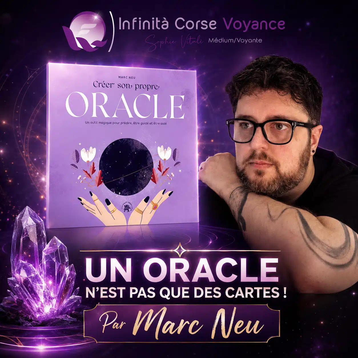 Marc Neu avec son livre Créer son propre oracle, guide pour concevoir un oracle divinatoire