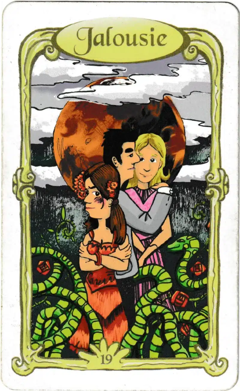 Carte Bouclier et Jalousie de l’Oracle des Miroirs : signification de l’association