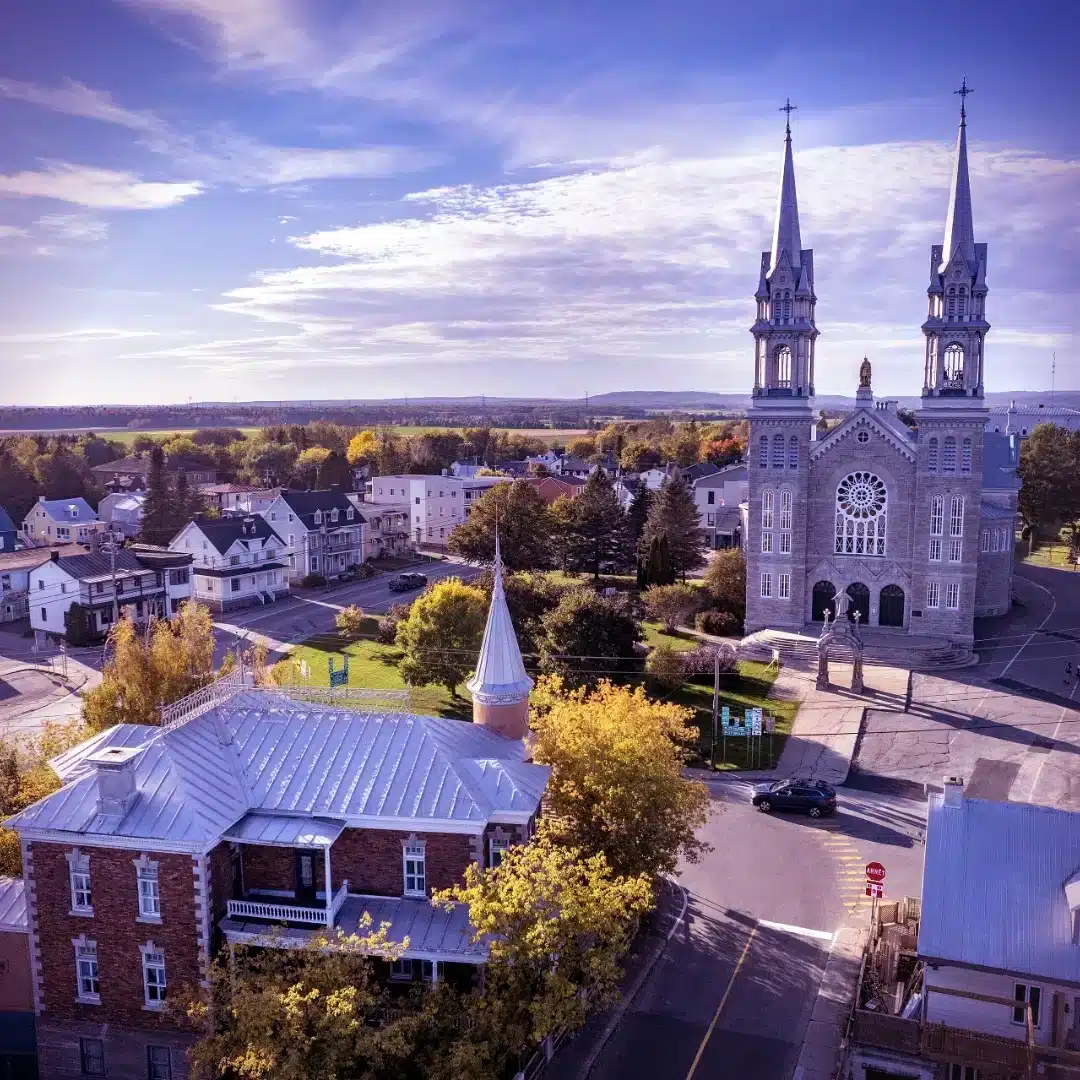 Saint-Casimir, au Québec Vue aérienne de Saint-Casimir, au Québec, où s'est joué le dernier drame de l'Ordre du Temple solaire en mars 1997